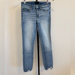 Buckle Black Fit 53 Light Blue Distressed Straight Leg Jean Women 27 Waist Long